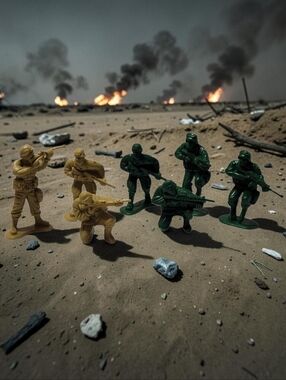 (Lot Of 7) 2" Army Men Green Plastic Military Infantry Toy Soldier Figures Bundl